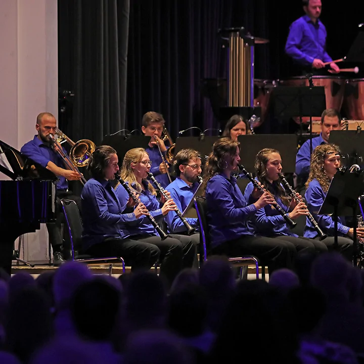 Holz- und Blechbläser der Concert Band Fulda auf der Bühne